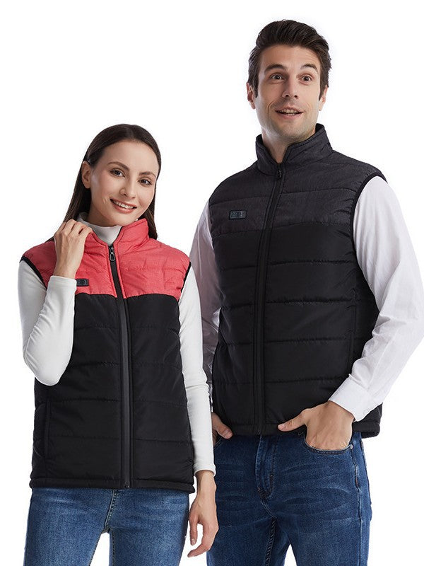 Cross-Border New Smart Dual-Control Heating USB Electric Heating Color Matching Vest Heating Vest Heating Constant Temperature Thermal Vest