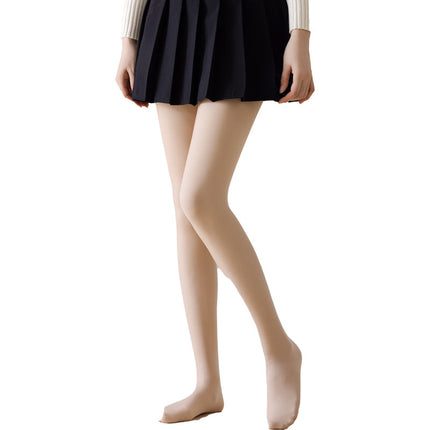 Light leg artifact female nude sense double button detachable pantyhose autumn and winter fleece-lined thick flesh color leggings socks