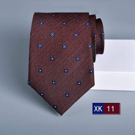 Tie Men's Dress Business Stripe 8cm New Jacquard Hidden Blue Executive Hand Tie Wedding Festive Spot
