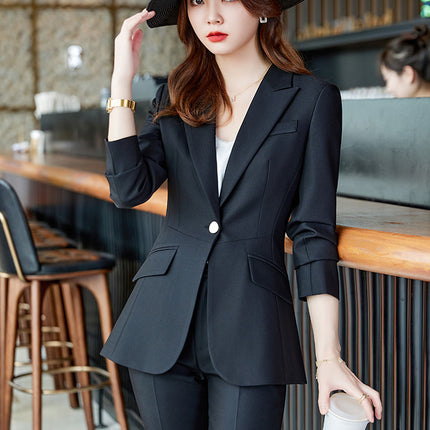 Suit suit women's fashion high sense spring and autumn business wear work clothes temperament goddess fan slimming small suit jacket