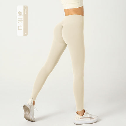 European and American Peach Naked Yoga Pants Women's Ins High Waist Hip-lifting Chrysanthemum Sports Tight Pants Sexy Cycling Fitness Pants