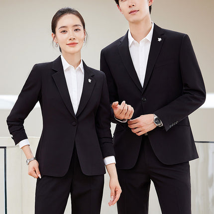 High-end men's and women's same style professional attire autumn and winter suit suit executive business interview formal attire front desk manager work clothes