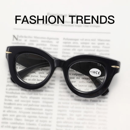 European and American New Style Thick Frame Personalized Reading Glasses, Fashionable Cat-Eye Glasses, Anti-Blue Light Reading Glasses, Unisex