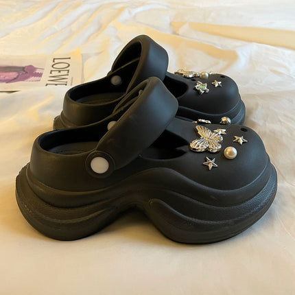Thick-Soled Clogs for Women, Summer 2026 New Model, Eva Non-Slip, Odor-Resistant, Height-Increasing, Breathable Beach Sandals for Outdoor Wear
