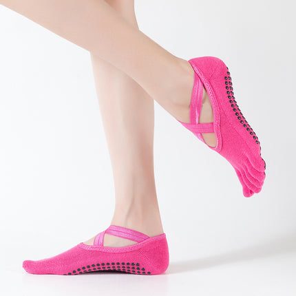 Five-Finger yoga socks women's bright strap cross strap low-cut sports socks dispensing non-slip toe five-finger socks in stock cotton socks