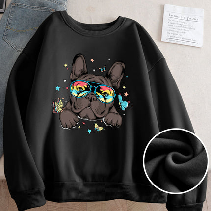 Wish Cross-Border Aliexpress Hot Selling Women's Clothing Amazon American Street Casual Dog Print Sweatshirt Bottoming Shirt