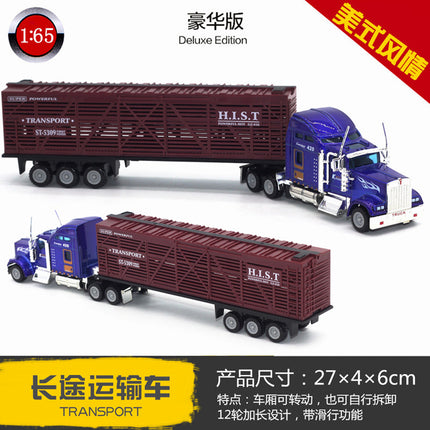 English packaging cross-border children alloy car vehicle trailer fire truck tank excavator pull back toy car