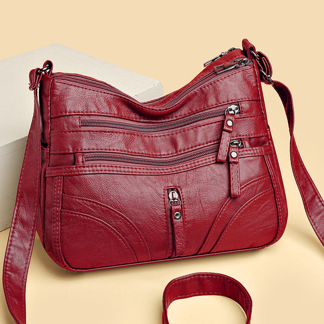 New Cross-Border Foreign Trade Bags, Versatile Women's Bags, Crossbody Bags, Fashionable Soft Leather Texture, Large-Capacity Shoulder Bags, Mother Bags