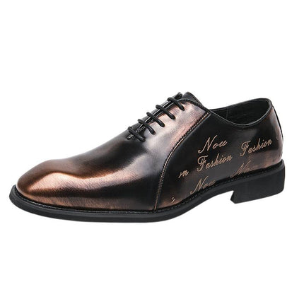 2025 New Spring and Autumn British Pointed Shoes Business Dress Shoes Men's Lace-up Casual Gentleman's Office Wedding Shoes