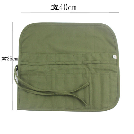 Canvas Oil Painting Pen Bag Roller Curtain Gouache Simple Solid Color Foldable Pencil Bag Art Storage Bag