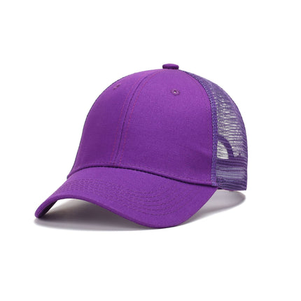 Amazon Cross-Border Pure Cotton Mesh Cap with Logo, Six-Panel Promotional Cap with Custom Printing, Travel Cap with Embroidery, Sunshade and Sun Protection Cap