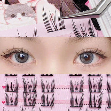 Eyelash Family Lazy Trilogy Series Cat Ear Sun Flower False Eyelash Single Cluster Mixed Style One-stop Purchase