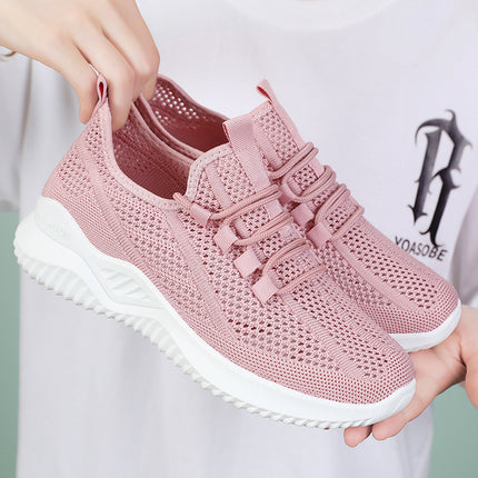 Women's Shoes 2026 Spring New Style Single Shoes Cross-Border Wholesale Lightweight Soft-Soled Women's Shoes Mesh Hollow Casual Sports Shoes