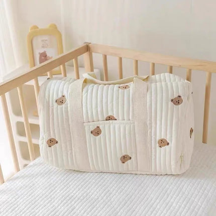 Embroidered Large-Capacity Portable Travel Bag, Casual Travel Handbag, Simple and Lightweight Cross-Body Maternity Bag Wholesale