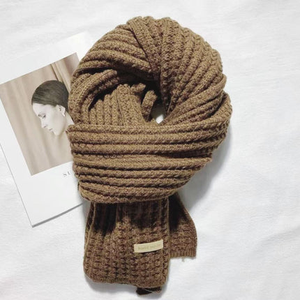 Korean Ins Retro Warm Scarf Winter New Scarf Versatile Casual Neck Cover Cold-Proof Knitted Popular Scarf