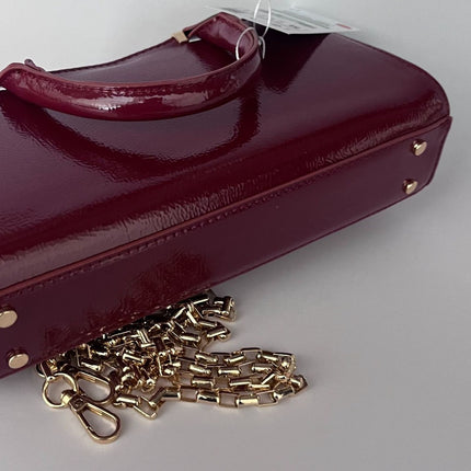 Za's New Autumn and Winter Women's Bag, Deep Red High-Quality Mini One-Shoulder Cross-Body Handbag, Chain Small Square Bag