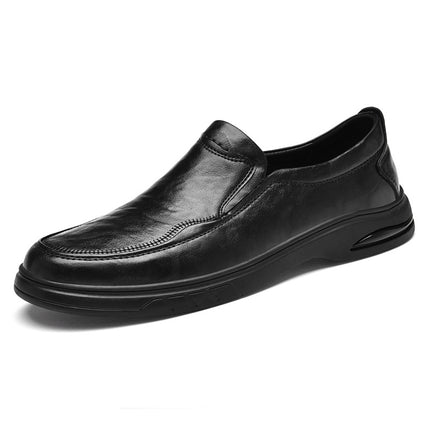 2025 Spring and Summer New Dad's Leather Shoes Comfortable Breathable Office Business Wide-faced Casual Leather Shoes Bridegroom's Wedding Shoes