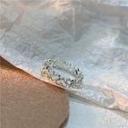 1727 silver pockmarked hollow love opening adjustable
