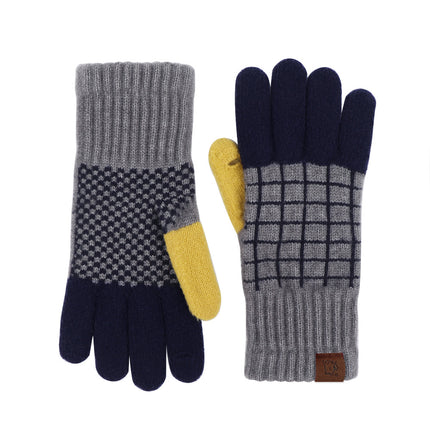 Men's and women's cycling winter warm touch screen windproof cold thickened fleece-lined wool autumn and winter Korean gloves wholesale custom