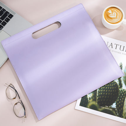 A4 Leather Magnetic Satchel Document Bag Custom Logo Folder Large Capacity File Bag Business Contract Storage Bag
