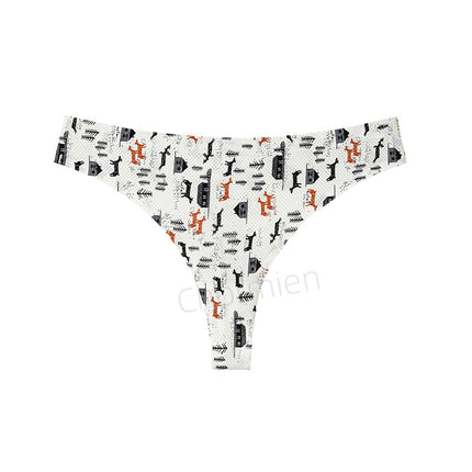 Sports Yoga Female Sexy Style Ice Silk Underwear Women's Low-Waist Seamless Underwear Cross-Border European and American Large Size T-Shaped T-Pants