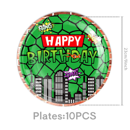 Cross-Border New Teenage Mutant Ninja Turtles Theme Party Supplies Disposable Tableware Kidsren's Birthday Party Cake Insert Balloon
