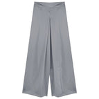 8866 # Gray wide-leg floor-length pants / S length 99cm