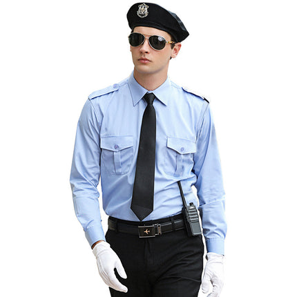 Security White Security Shirt Work Clothes Men's Long-sleeved Short-sleeved suit Summer Shirt Women's Security Wear Uniform