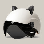 One size fits all / Summer helmet matte white + summer helmet sun protection glasses + accessories (rabbit ears black)