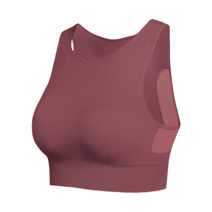 plus size Mesh Beautiful Back Push-up Yoga Sports Bra Women's Fitness Shockproof One-piece Vest Sports Underwear Thin