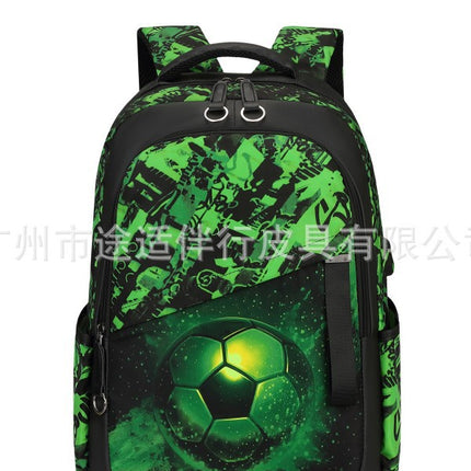 Cross-Border Lightweight Waterproof Casual Printed School Bag Junior High School Student Backpack Luminous Safety Burden-Reducing Computer Backpack
