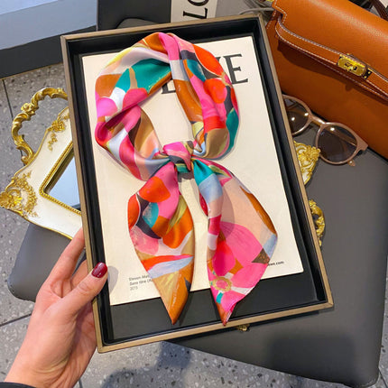 70cm Imitation Silk Square Scarf Fashion All-match Silk Scarf Professional Scarf Korean Style Neck Protection Scarf Decorative Small Square Scarf