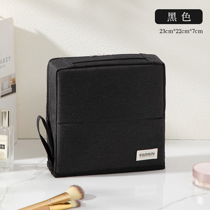 Vertical Cosmetic Bag, Large Capacity, Women's Pencil Case, Travel Pu Waterproof, Can Be Hung on Luggage, Makeup Brush Storage Bag