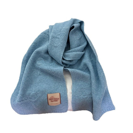 Jumei Gentle Color |   Cream Style Scarf with Wool Bow Sweet Scarf for Girls Autumn and Winter