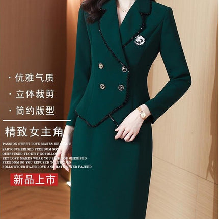 Professional Skirt Set Women's 2022 Autumn New Temperament Goddess Fashion Suit Hip Skirt Work Clothes Two-piece Set