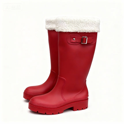 Rain Boots for Women, Fashionable Outer Wear High Rain Boots, New Internet Celebrity Water Shoes, Adult Water Boots, Non-Slip Waterproof Thick-Soled Rubber Shoes