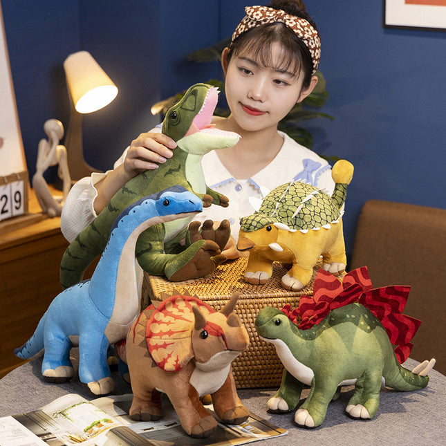 Cross-border Simulation Dinosaur Long Neck Dragon Triceratops Stegosaurus Doll Plush Toy Rag Doll Children's Day Gift