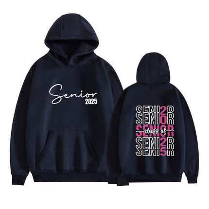 Amazon Aliexpress Export Fleece-Lined Drop Sleeve Hoodie with Letter Print on the Back Kangaroo Flap Pocket Pants Sweatshirt in Stock