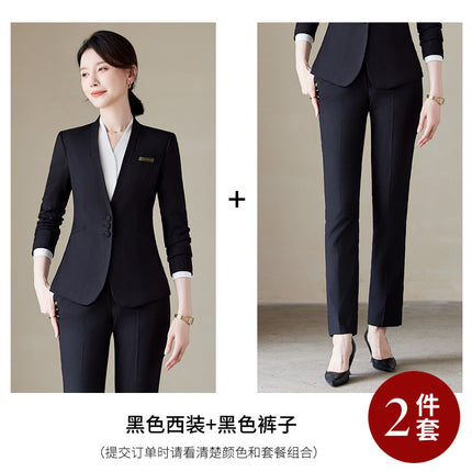 Professional Suit suit Female Spring and Autumn Hotel Manager Front Desk Reception Tooling Beauty Salon Overalls High-end Beautician