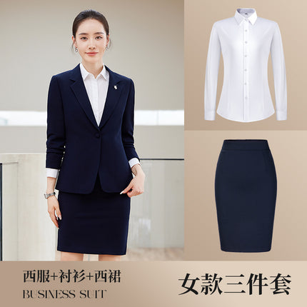 High-end men's and women's same style professional attire autumn and winter suit suit executive business interview formal attire front desk manager work clothes