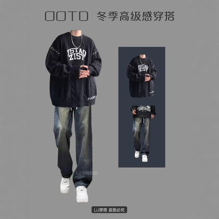 Little Sweet Potato Autumn and Winter Boys Cotton-padded Jacket Wear Sweatshirt suit Fashion Casual Two-piece Set Three-piece suit