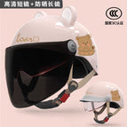 3c certification - vitality powder [little bear hat brim + transparent endoscope] + long sunscreen mirror + free ears