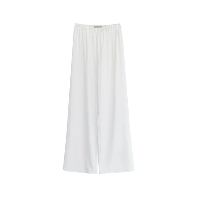 Doggyqn Highly Recommends! 3-Color Self-Retaining/Ice Skin Soup Pants for Women Summer Acetate Straight Wide-Leg Cool Pants