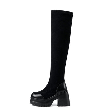 10cm High Elastic Boots for Women, 2026 Autumn New Thick-Soled Sock Boots, Long Boots, Versatile, Height-Enhancing, Slimming Boots