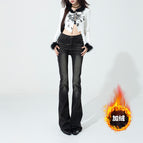 Nc61-1 black and gray velvet trousers / XS