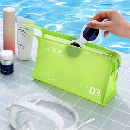 Cross-border Hot Jelly Series Cosmetic Bag PVC Waterproof Storage Bag Cosmetic Bag Simple Solid Color Toiletry Bag Portable