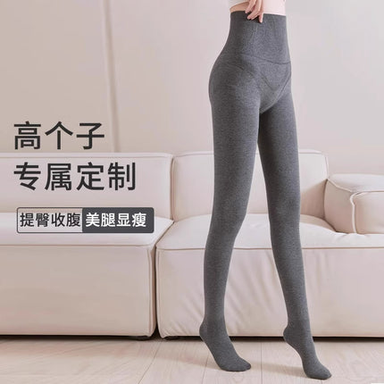 Tall lengthened warm bottoming pantyhose women's autumn and winter can be worn outside the fleece-lined thick pressure thin leg socks wholesale