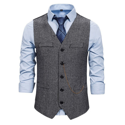 Foreign trade retro 1920S adult men's vest vest single-breasted casual vest chain suit a generation of hair