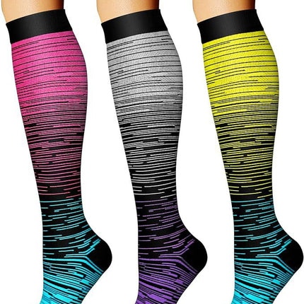 3 pairs of series cross-border sports compression socks stockings calf socks compression socks jump rope elastic socks riding socks