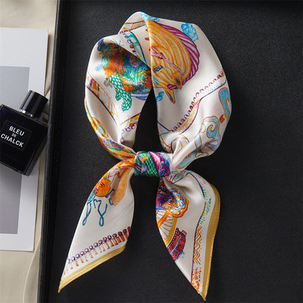 100% Mulberry Silk 70 Square Scarf New Fashion High-End Versatile Elegant Silk Scarf Hangzhou Silk Gift